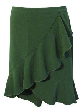 Ann Taylor 16P 16 Green Ruffle Skirt